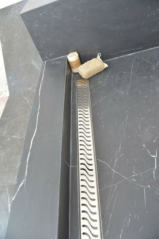 SereneDrains Linear Shower Drain Offset Outlet Square - 59