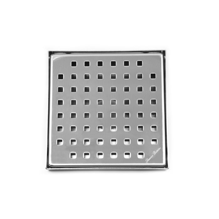 6 Inch Square Shower Floor Drain with ABS Shower Drain Base, 304