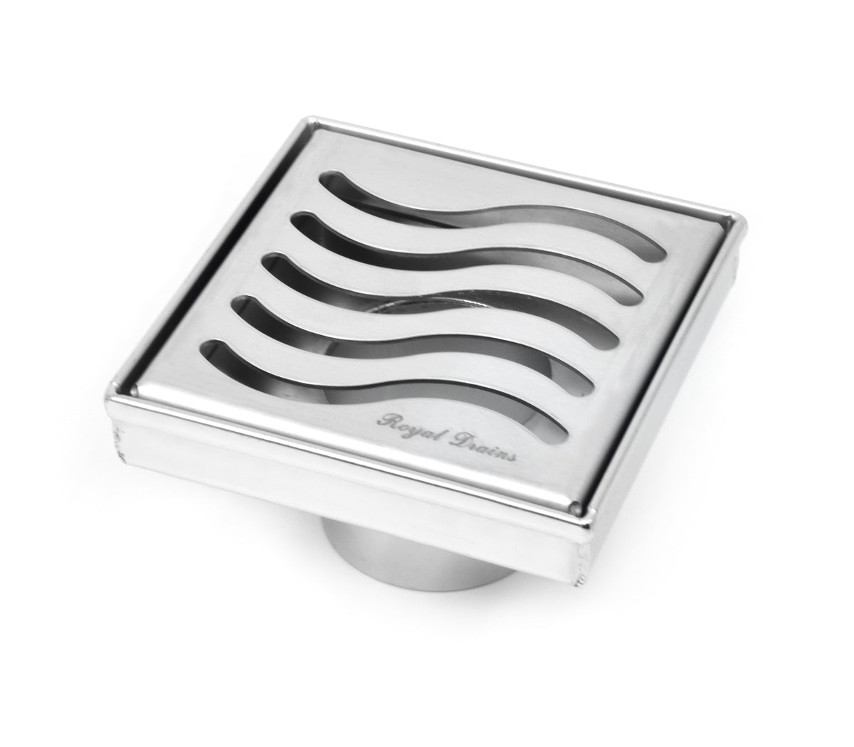 SereneDrains inch Square Shower Drain Ocean Wave Design Polished Chr –  A2Z Sell