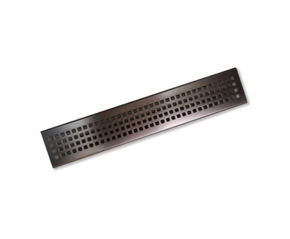 SereneDrains Stainless Steel Rectangle Rectangular Bathroom Shower Shelf - Square - 24 inch - Matte Black