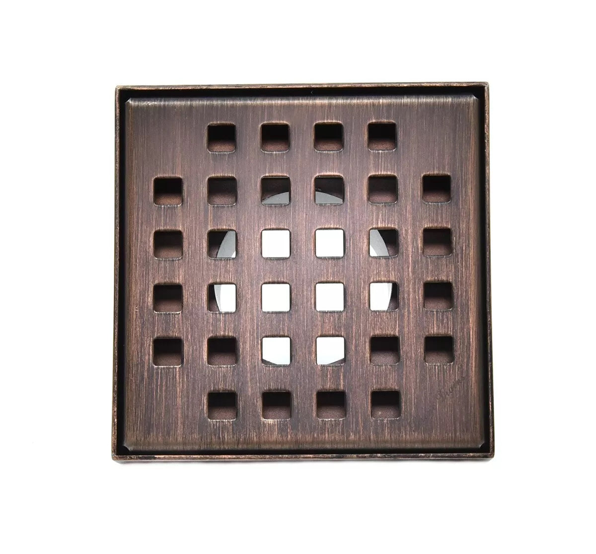 SereneDrains 4 Inch Square Shower Drain Cover Oil Rubbed Bronze