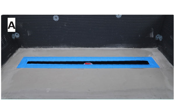 48 Inch Tile Insert Linear Drains, ARDEX TLT Linear Drains for Mud Bed Installations