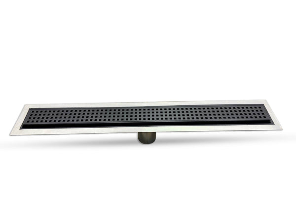 71 Inch Black Linear Shower Drain Square Design, Drains Unlimited