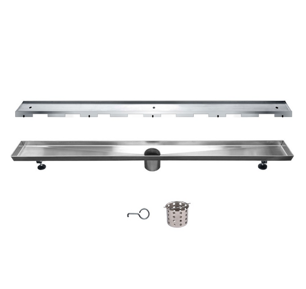 47 Inch Tile Insert Linear Drain with Adjustable Leveling Feet