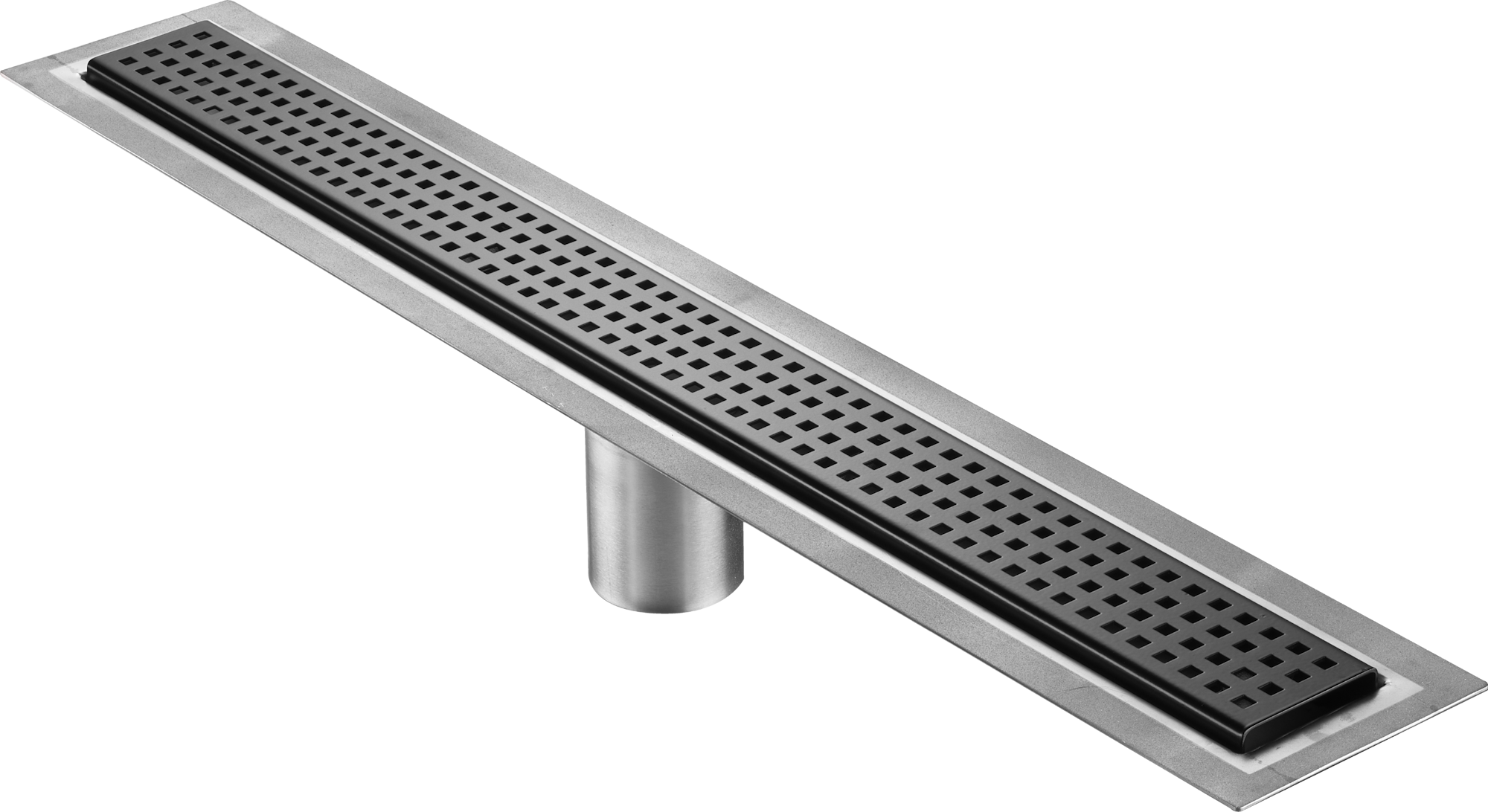 71 Inch Black Linear Shower Drain Square Design, Drains Unlimited