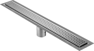 29 Inch Linear Drain Square Design Brushed Stainless Steel, Drains Unlimited