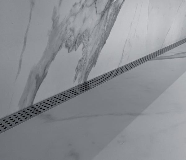 Drains Unlimited Wall-to-Wall Linear Shower Drain, Polished Wedgewire Design