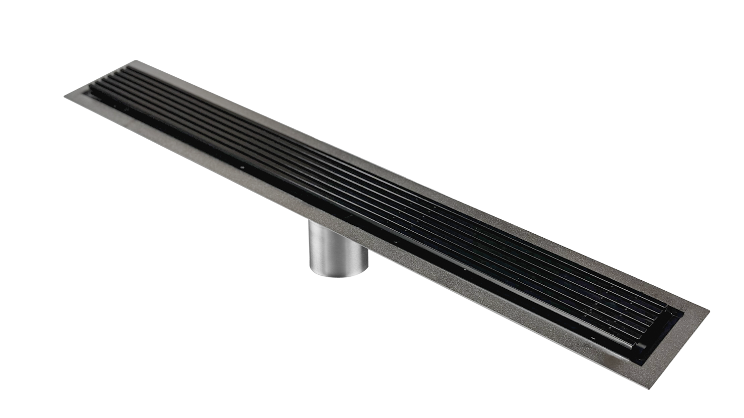 39 Inch Black Linear Shower Drain Wedge Wire Design, Drains Unlimited