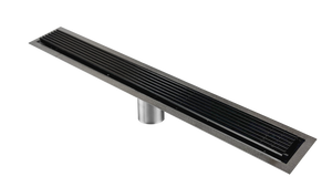 71 Inch Black Linear Shower Drain Wedge Wire Design, Drains Unlimited