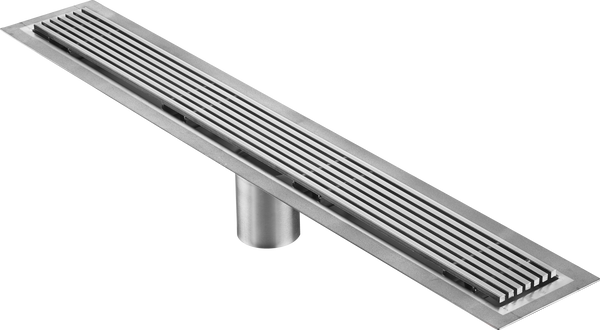 71 Inch Wedge Wire Grate Linear Drain Brushed Stainless Steel, Drains Unlimited