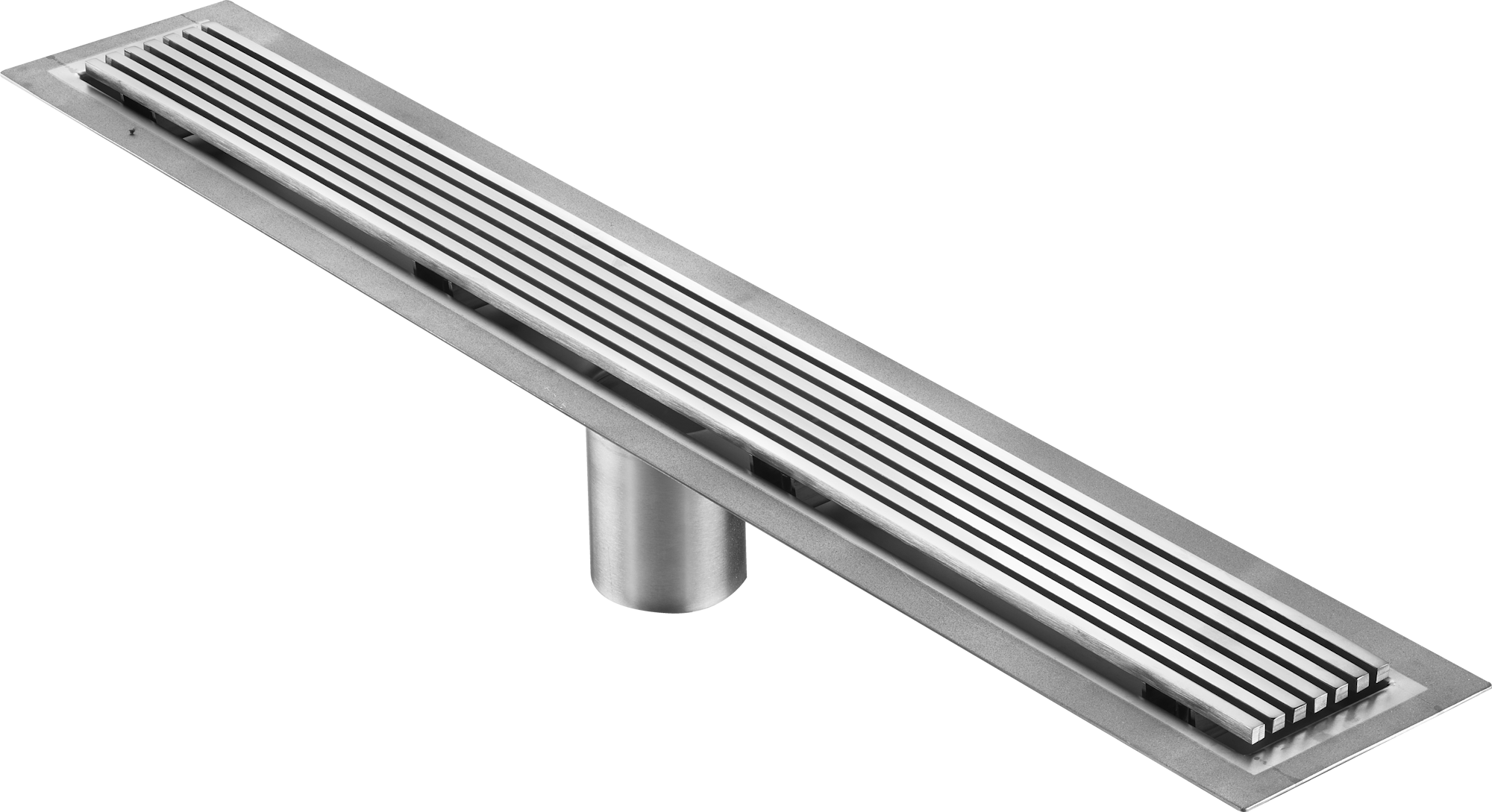 35 Inch Wedge Wire Grate Linear Drain Polished Stainless Steel, Drains Unlimited