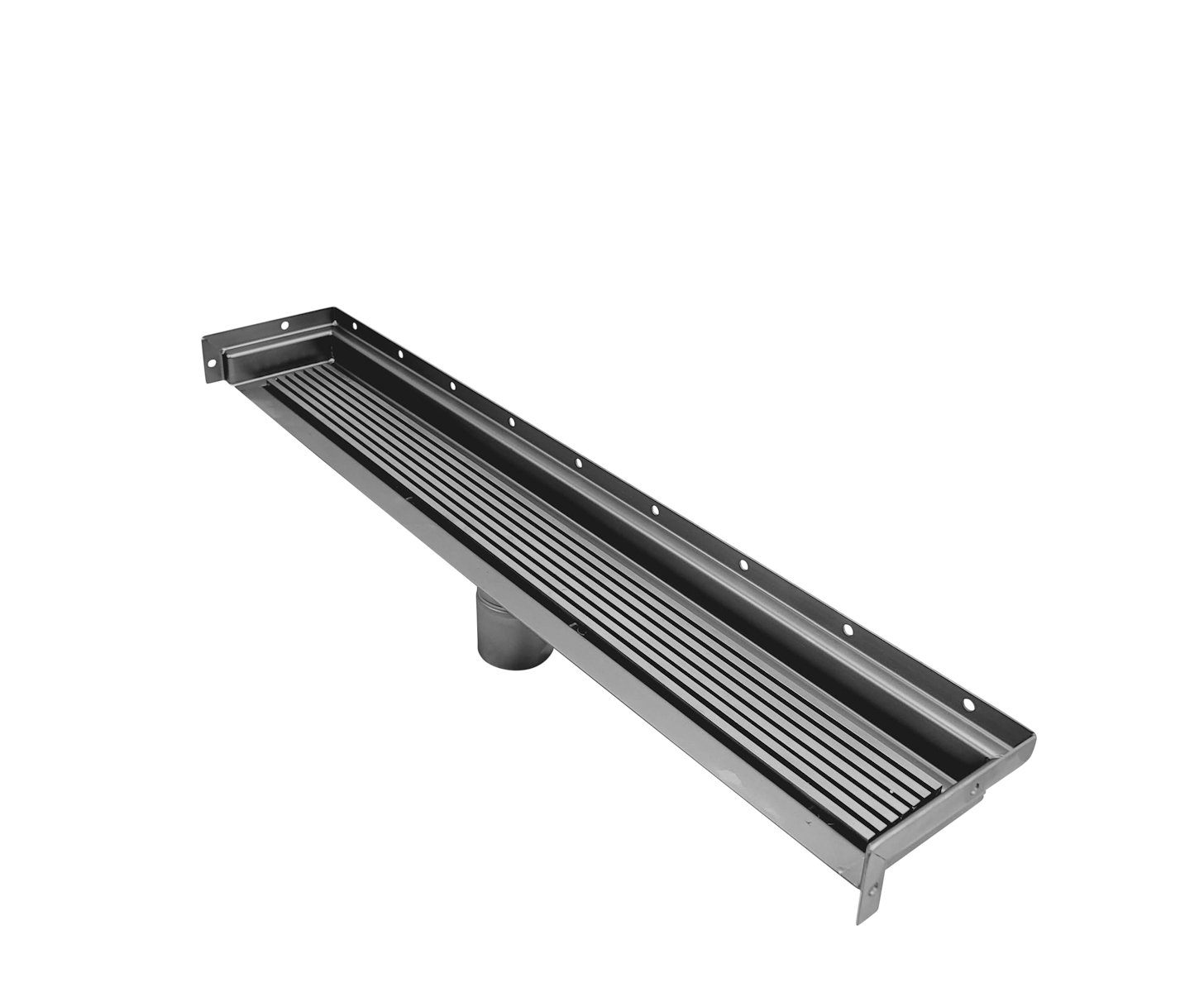 Drains Unlimited Wall-to-Wall Linear Shower Drain, Polished Wedgewire Design