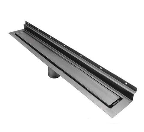 72 Inch Tile Insert Linear Drain, Wall Mounted Backwall Flange Only, Drains Unlimited