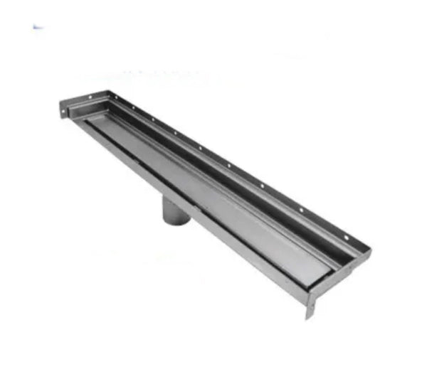 48 Inch Tile Insert Linear Drain, Wall Mount Three Side Return Flange, Drains Unlimited