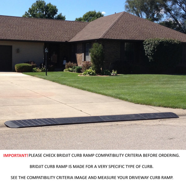 Bridjit Rubber Driveway Ramp | 5-Piece 20-Foot Driveway Curb Ramp for Low Cars