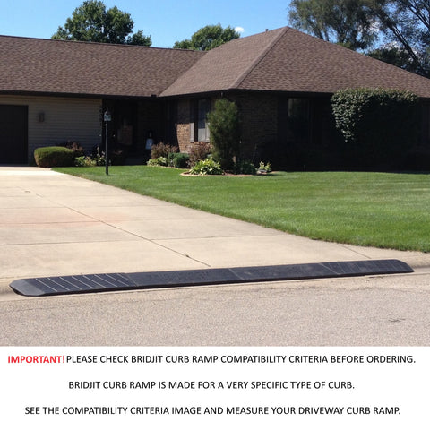 Bridjit Rubber Curb Ramps | 4-Piece Driveway Ramp for Low Cars