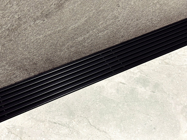 29 Inch Black Linear Shower Drain Wedge Wire Design, Drains Unlimited