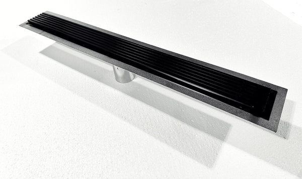 59 Inch Black Linear Shower Drain Wedge Wire Design, Drains Unlimited