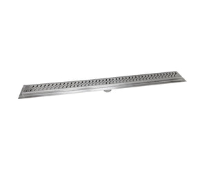 Linear Drain Brushed Nickel Ocean Wave Design, SereneDrains