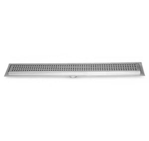 Shower Trench Drain Brushed Nickel Traditional Square, SereneDrains