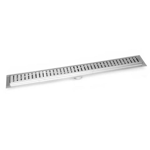 Shower Channel Drain Brushed Nickel Wind Design, SereneDrains