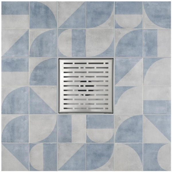 SereneDrains 6 Inch Square Shower Drain Cover, Brushed Nickel