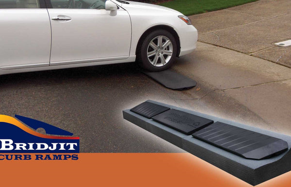 Bridjit Rubber Curb Ramps | 3-Piece Driveway Ramp for Low Cars