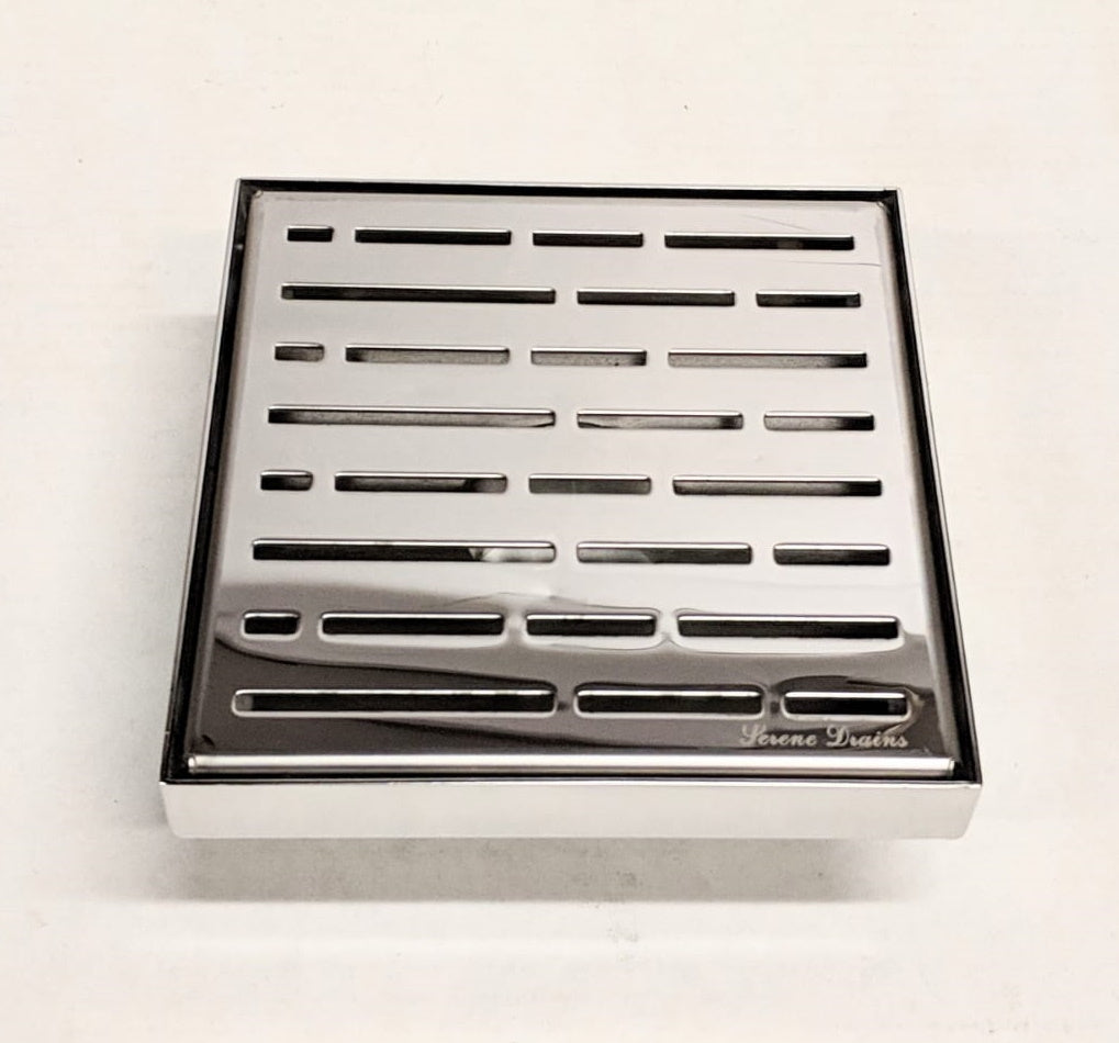 SereneDrains 6 inch Square Shower Drain Cover Polished Chrome